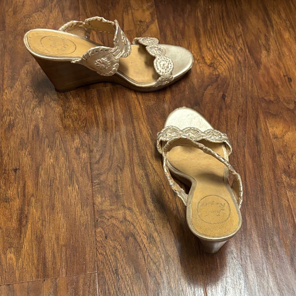 Cream Wedge Sandals